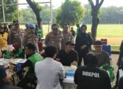 Kegiatan Baksos Pemeriksaan Kesehatan Gratis untuk Pengemudi Ojek Online Polres Metro Jakarta selatan